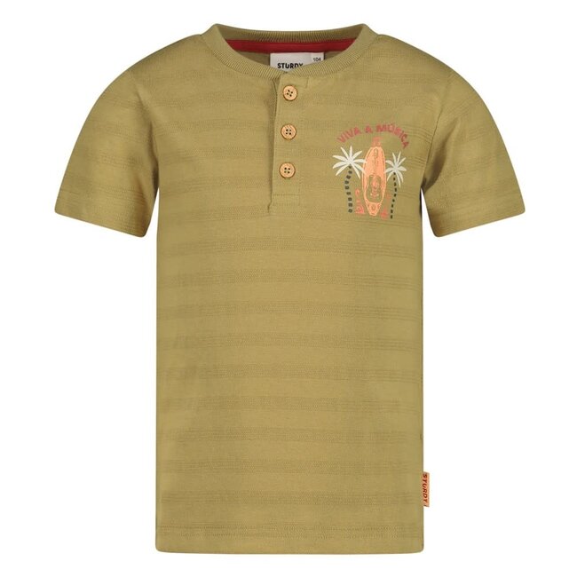 Sturdy - T-shirt Met Knopen Groen - Happy Rio