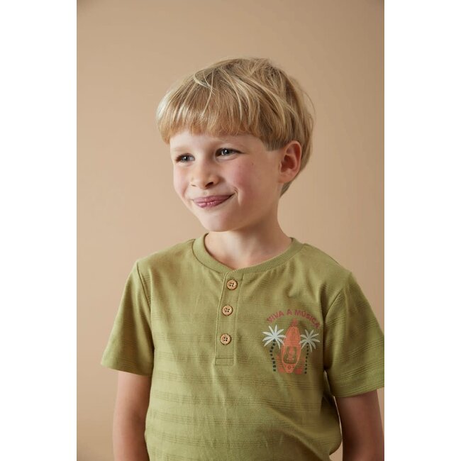 Sturdy - T-shirt Met Knopen Groen - Happy Rio