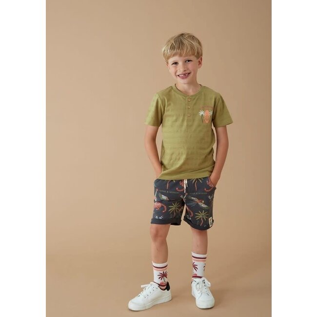 Sturdy - T-shirt Met Knopen Groen - Happy Rio
