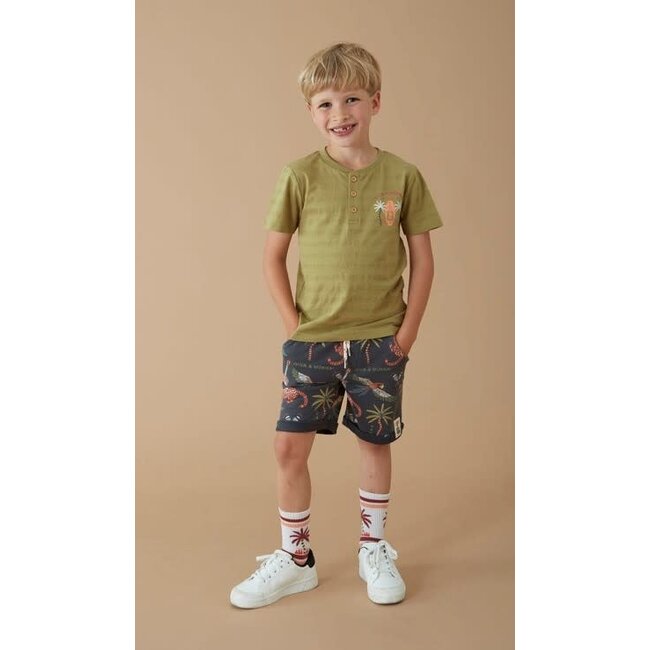 Sturdy - T-shirt Met Knopen Groen - Happy Rio