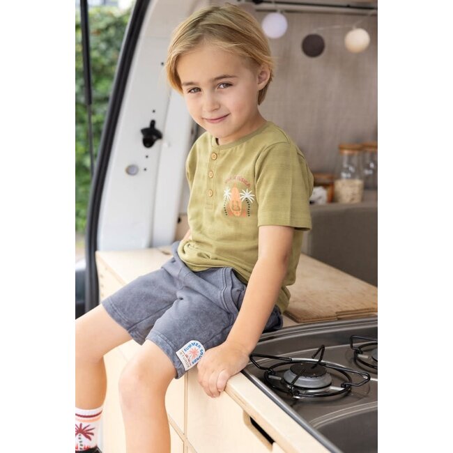 Sturdy - T-shirt Met Knopen Groen - Happy Rio