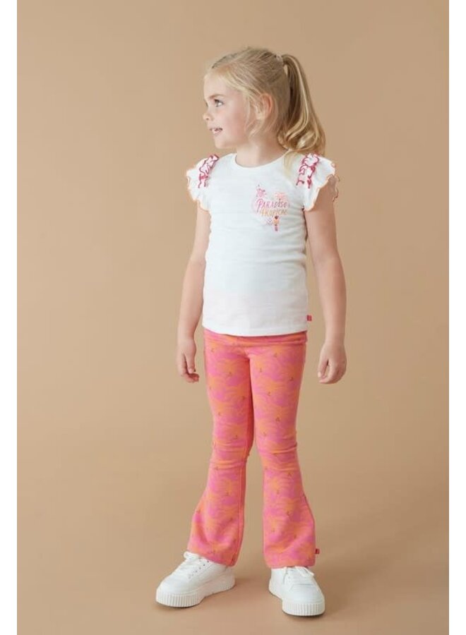 Jubel - Flared Broek AOP Roze - Samba Shake