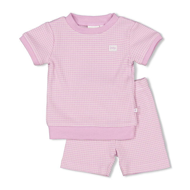Feetje - Shortama Wafel Zomer Pyjama - Lila
