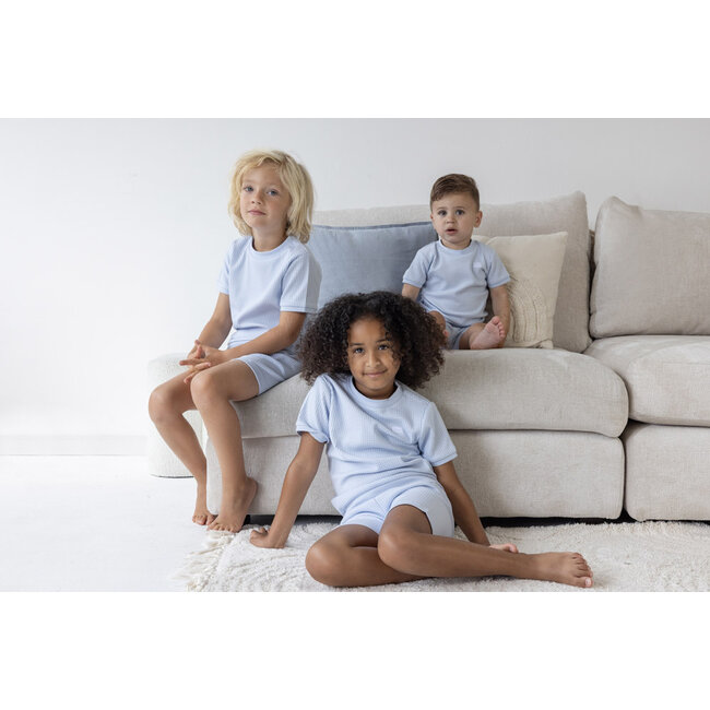 Feetje - Shortama Wafel Zomer Pyjama - Babyblue