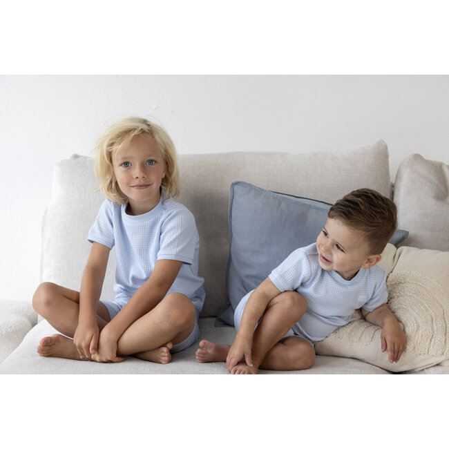 Feetje - Shortama Wafel Zomer Pyjama - Babyblue