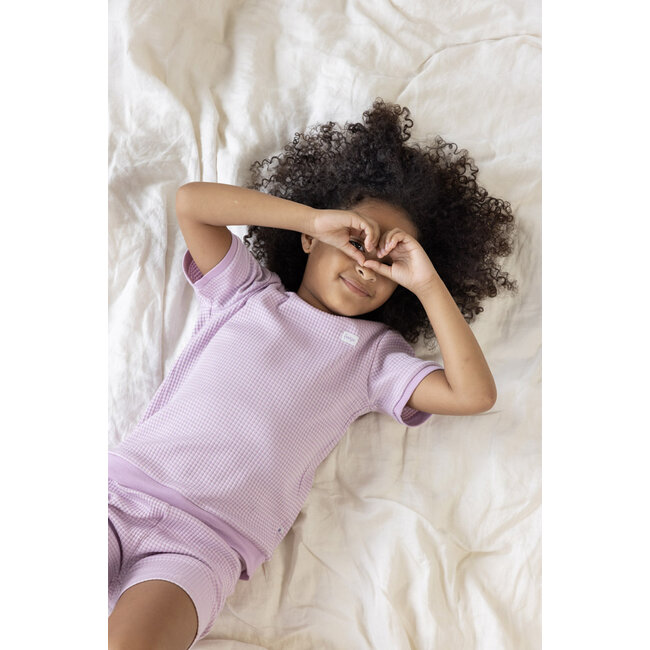 Feetje - Shortama Wafel Zomer Pyjama - Lila