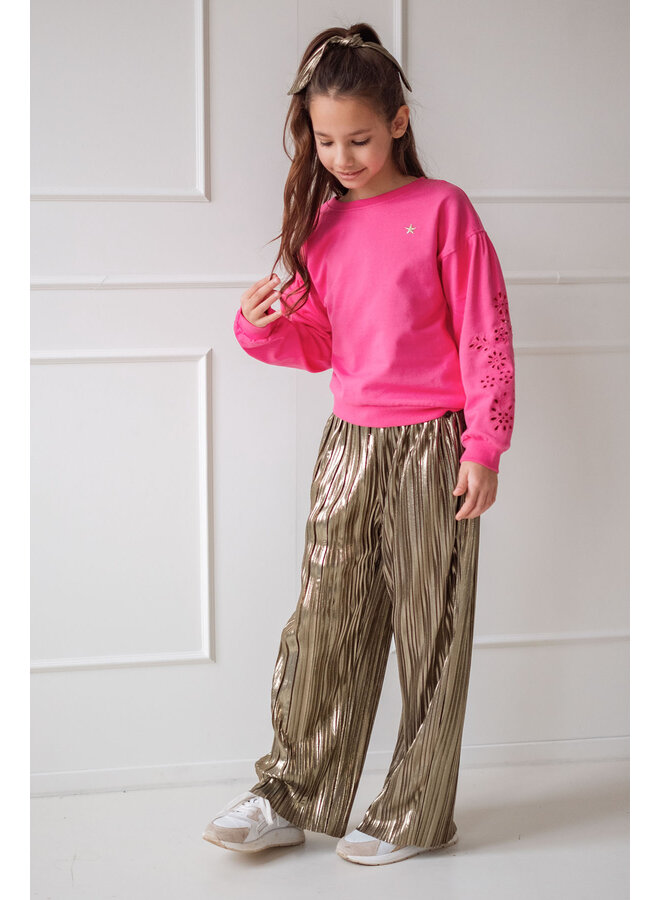 Like Flo - Metallic Plissé Pants Fenna - Army