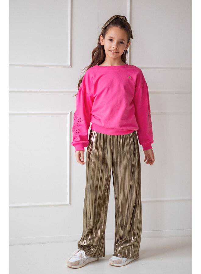 Like Flo - Metallic Plissé Pants Fenna - Army