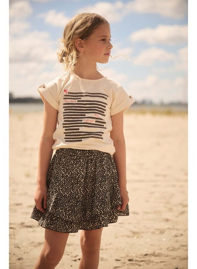 NoNo - AOP Skirt Naia - Pearled Ivory