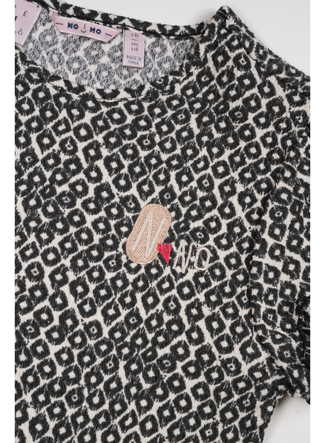 NoNo - AOP Dress Morly - Pearled Ivory