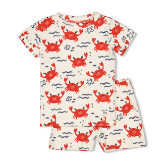Feetje Feetje - Baby Shortama Zomer Pyjama Cooper Crab - Offwhite - Premium Summerwear