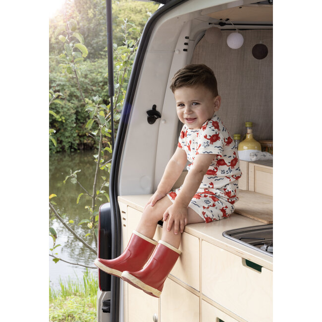 Feetje - Baby Shortama Zomer Pyjama Cooper Crab - Offwhite - Premium Summerwear