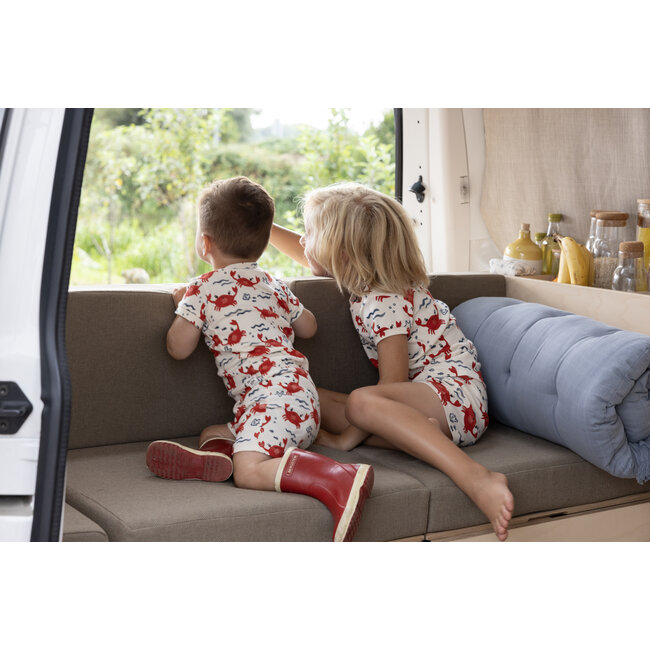 Feetje - Baby Shortama Zomer Pyjama Cooper Crab - Offwhite - Premium Summerwear