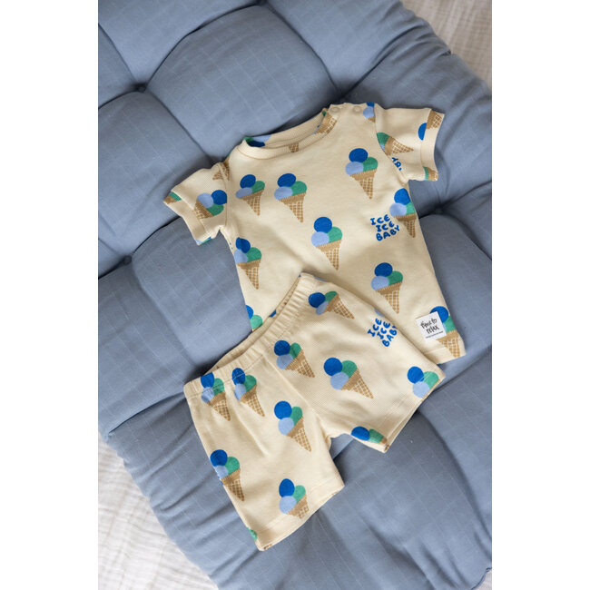 Feetje - Baby Shortama Zomer Pyjama Gino Gelato - Geel - Premium Summerwear