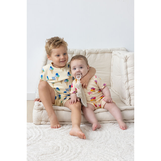 Feetje - Baby Shortama Zomer Pyjama Gino Gelato - Geel - Premium Summerwear