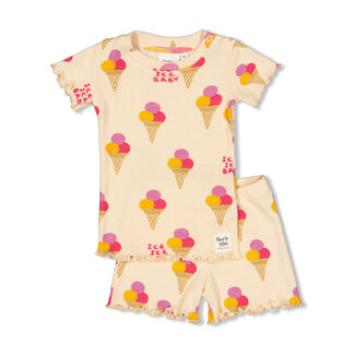 Feetje Feetje - Baby Shortama Zomer Pyjama Isa Icecream - Perzik - Premium Summerwear
