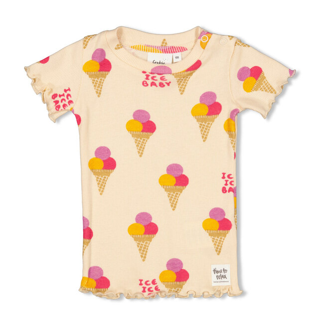 Feetje - Baby Shortama Zomer Pyjama Isa Icecream - Perzik - Premium Summerwear