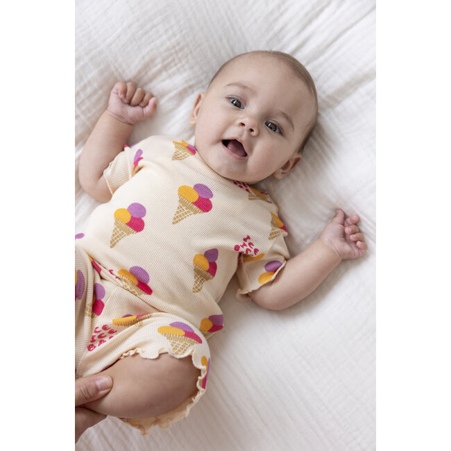 Feetje - Baby Shortama Zomer Pyjama Isa Icecream - Perzik - Premium Summerwear