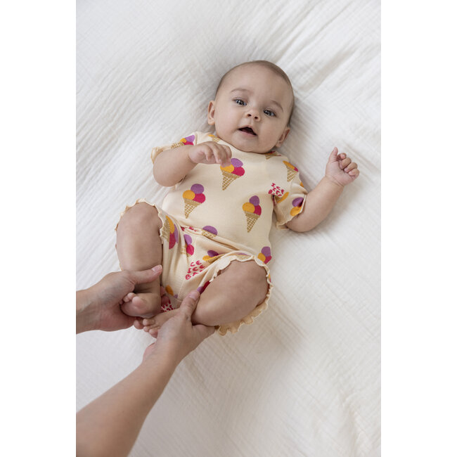 Feetje - Baby Shortama Zomer Pyjama Isa Icecream - Perzik - Premium Summerwear