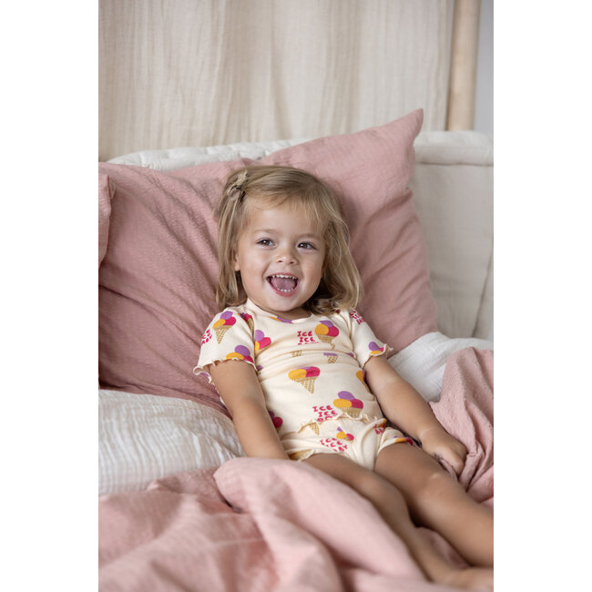 Feetje - Baby Shortama Zomer Pyjama Isa Icecream - Perzik - Premium Summerwear