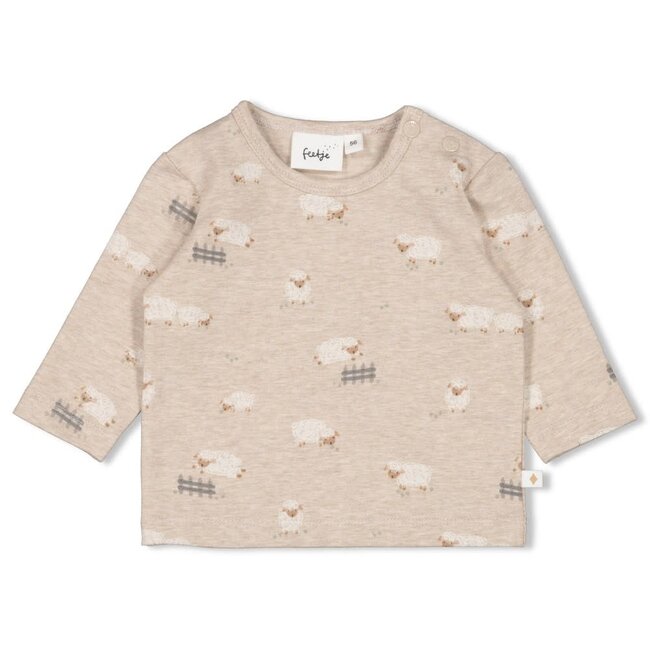 Feetje - Longsleeve AOP Taupe Melange - Sleepy Sheepy