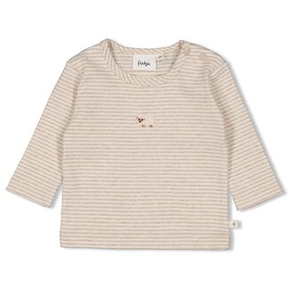 Feetje Feetje - Longsleeve Rib met Streep Taupe Melange - Sleepy Sheepy