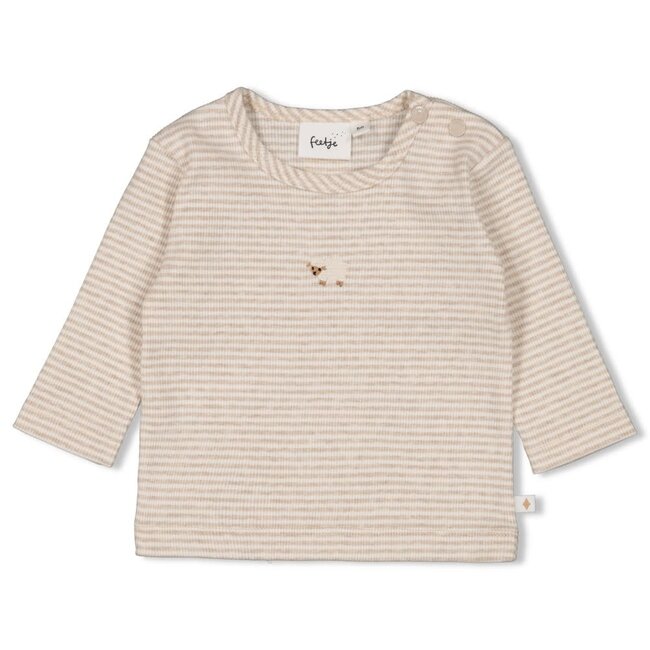 Feetje - Longsleeve Rib met Streep Taupe Melange - Sleepy Sheepy