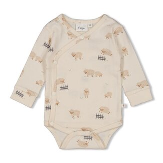 Feetje Feetje - Wikkelromper AOP Creme - Sleepy Sheepy