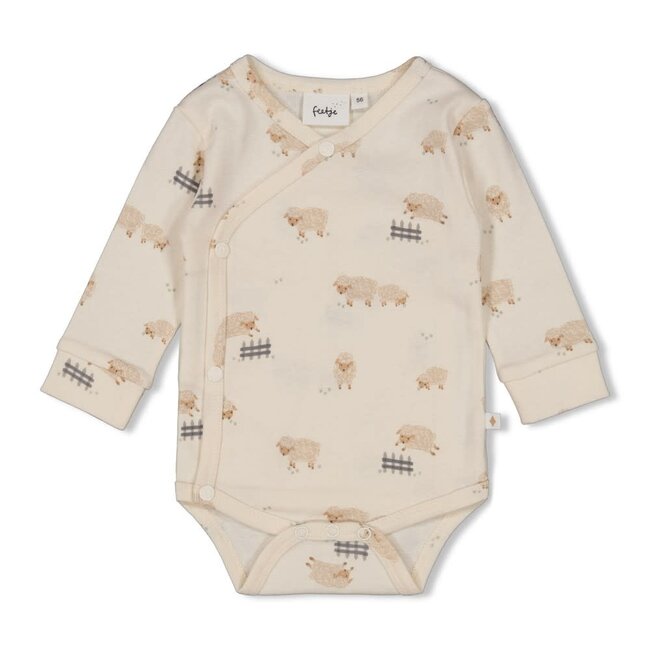 Feetje - Wikkelromper AOP Creme - Sleepy Sheepy