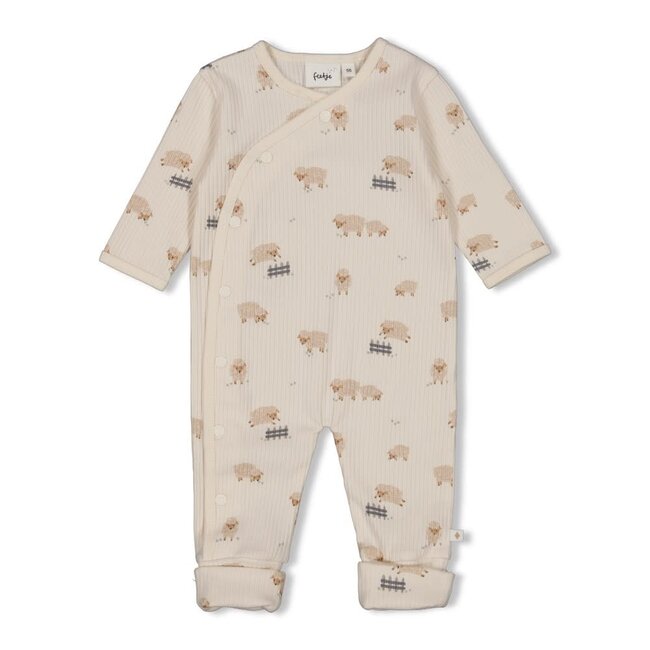 Feetje - Boxpak Omslagvoet Rib AOP Creme - Sleepy Sheepy