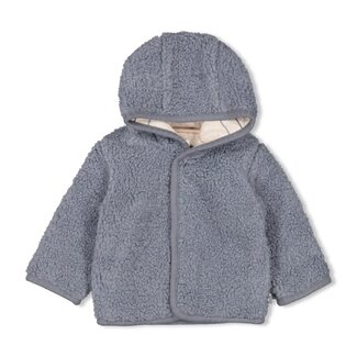 Feetje Feetje - Bouclé Omkeerbaar Jasje met Capuchon Blauw - Howdy