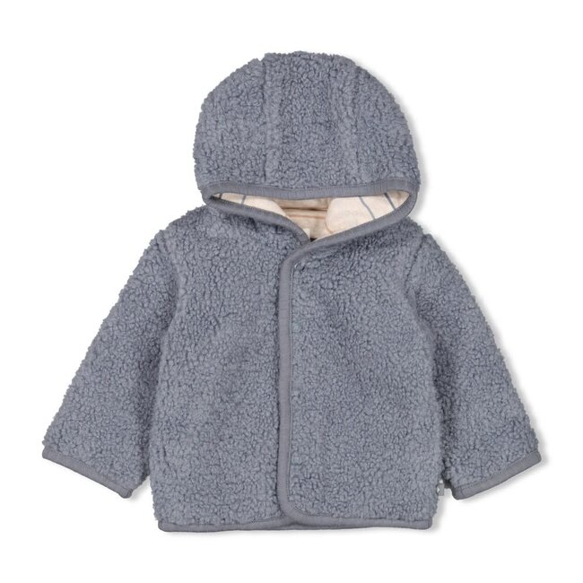 Feetje - Bouclé Omkeerbaar Jasje met Capuchon Blauw - Howdy