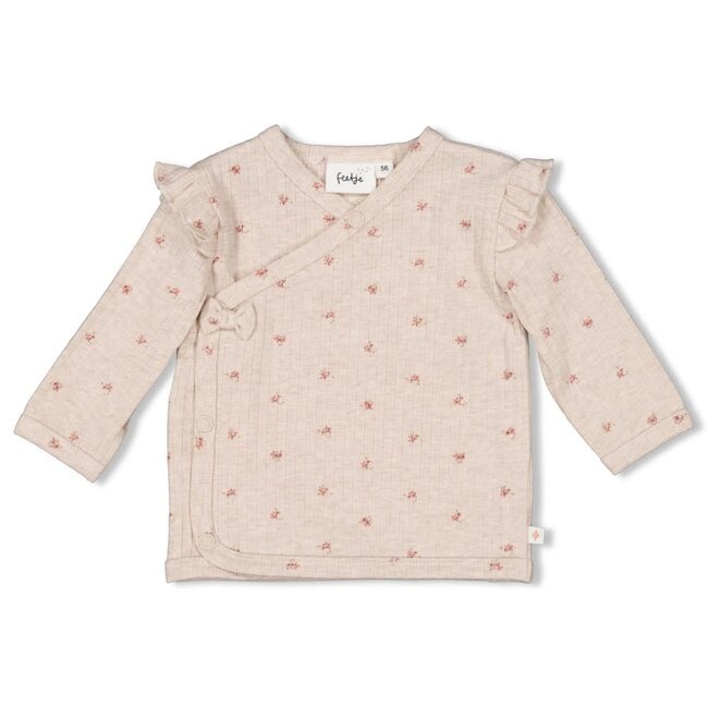 Feetje - Overslagshirt Rib AOP Taupe Melange - Morning Sun