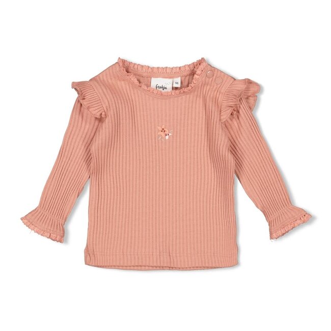 Feetje - Longsleeve Ajour Rib Roze - Morning Sun