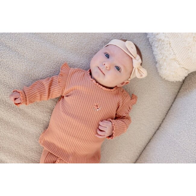 Feetje - Broek Ajour Rib Roze - Morning Sun