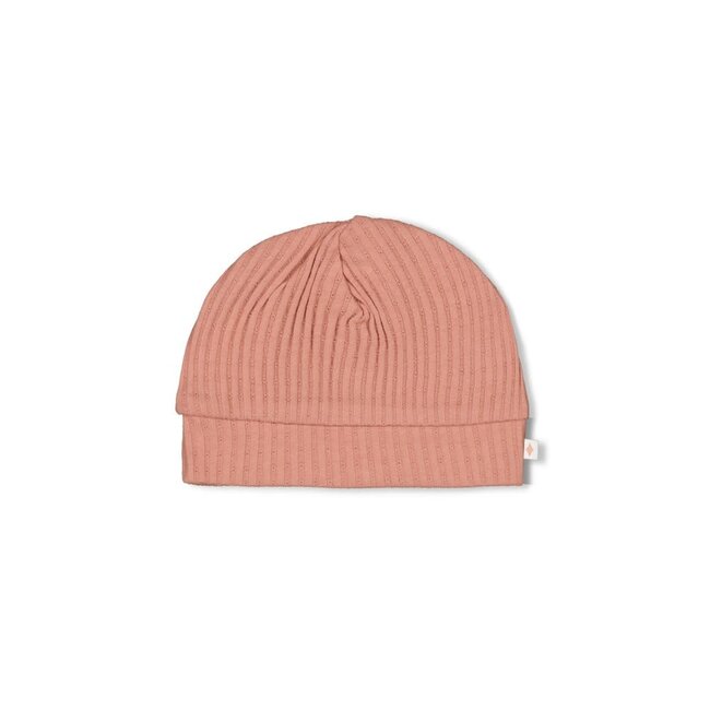 Feetje - Mutsje Ajour Rib Roze - Morning Sun