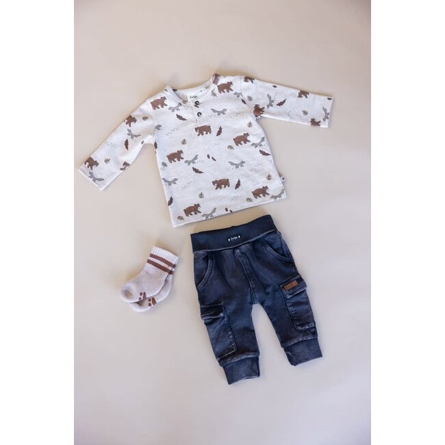 Feetje - Longsleeve AOP Taupe Melange - Wild World