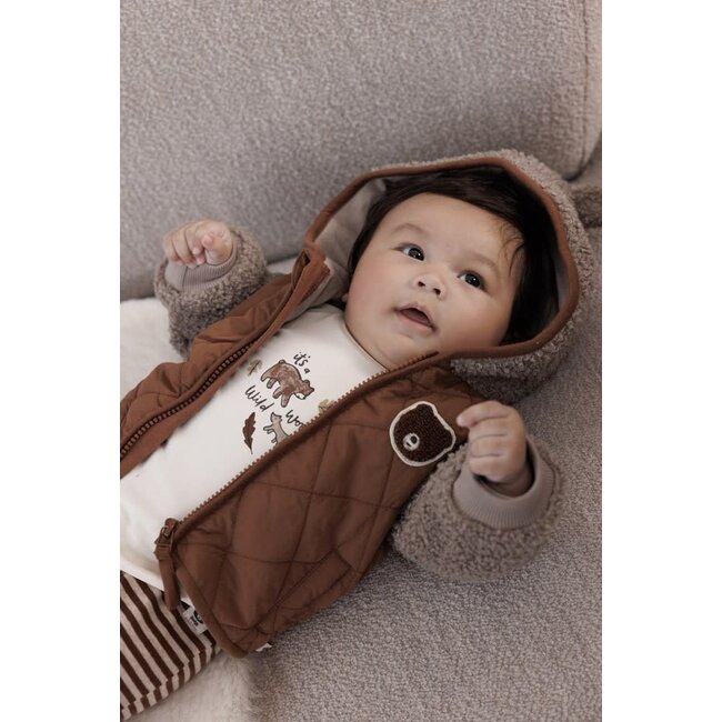 Feetje - Bouclé Jasje met Capuchon Bruin - Wild World