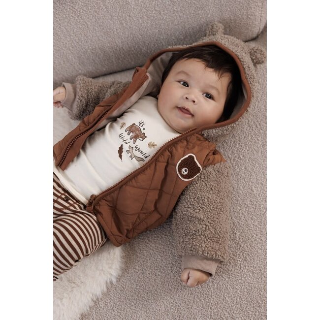 Feetje - Bouclé Jasje met Capuchon Bruin - Wild World