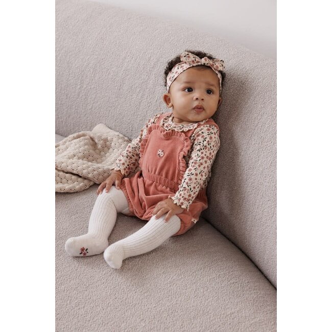 Feetje - Tuinbroek Kort Velours Rib Mauve - Woodland Bloom