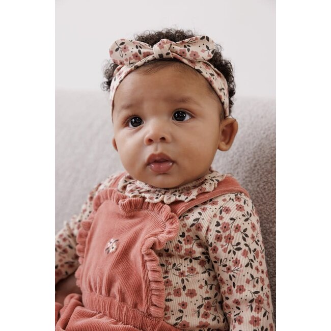 Feetje - Tuinbroek Kort Velours Rib Mauve - Woodland Bloom