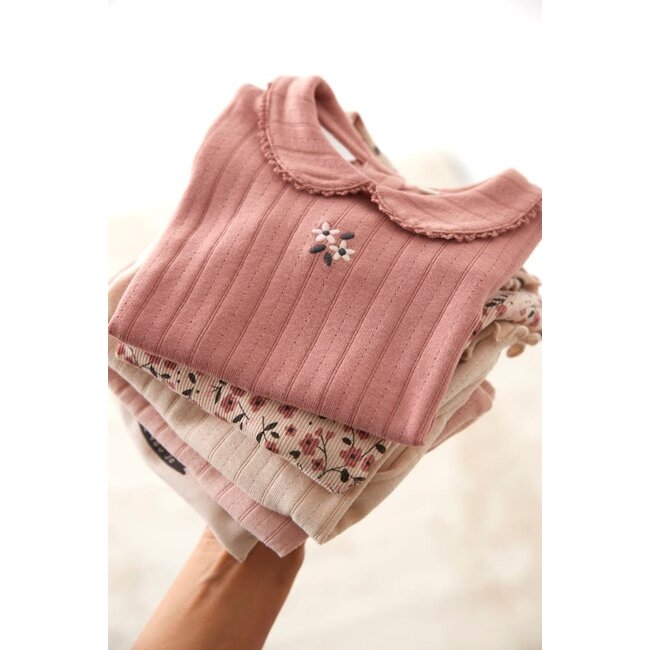 Feetje - Longsleeve Pointelle Rib Offwhite - Woodland Bloom