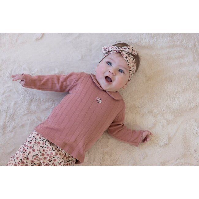 Feetje - Longsleeve Pointelle Rib Mauve - Woodland Bloom