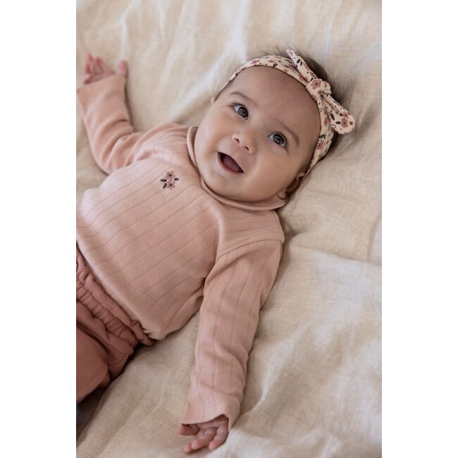 Feetje - Longsleeve Pointelle Rib Roze - Woodland Bloom