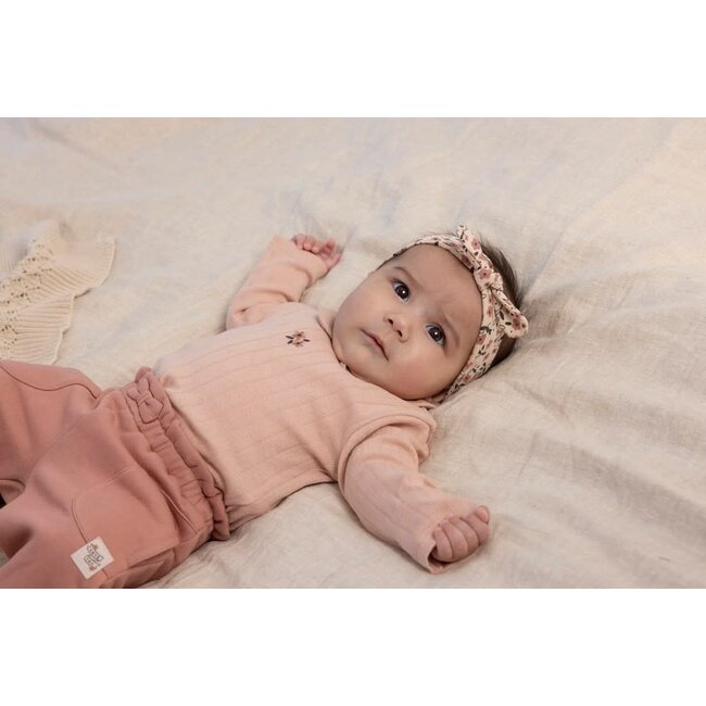 Feetje - Longsleeve Pointelle Rib Roze - Woodland Bloom