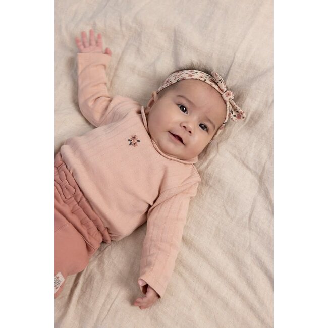 Feetje - Longsleeve Pointelle Rib Roze - Woodland Bloom