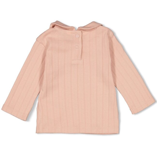 Feetje - Longsleeve Pointelle Rib Roze - Woodland Bloom