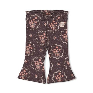Feetje Feetje - Flare Broek AOP Antraciet - Woodland Bloom