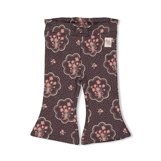 Feetje - Flare Broek AOP Antraciet - Woodland Bloom