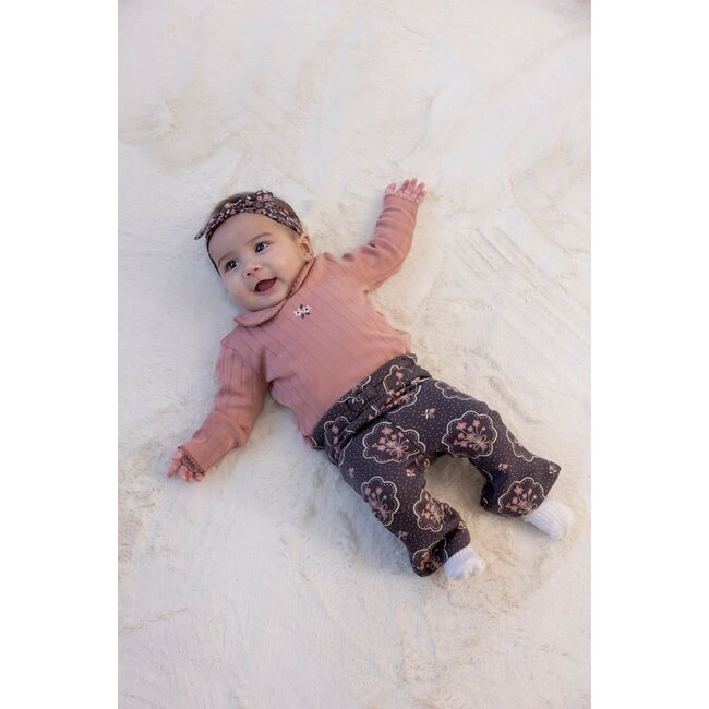 Feetje - Flare Broek AOP Antraciet - Woodland Bloom